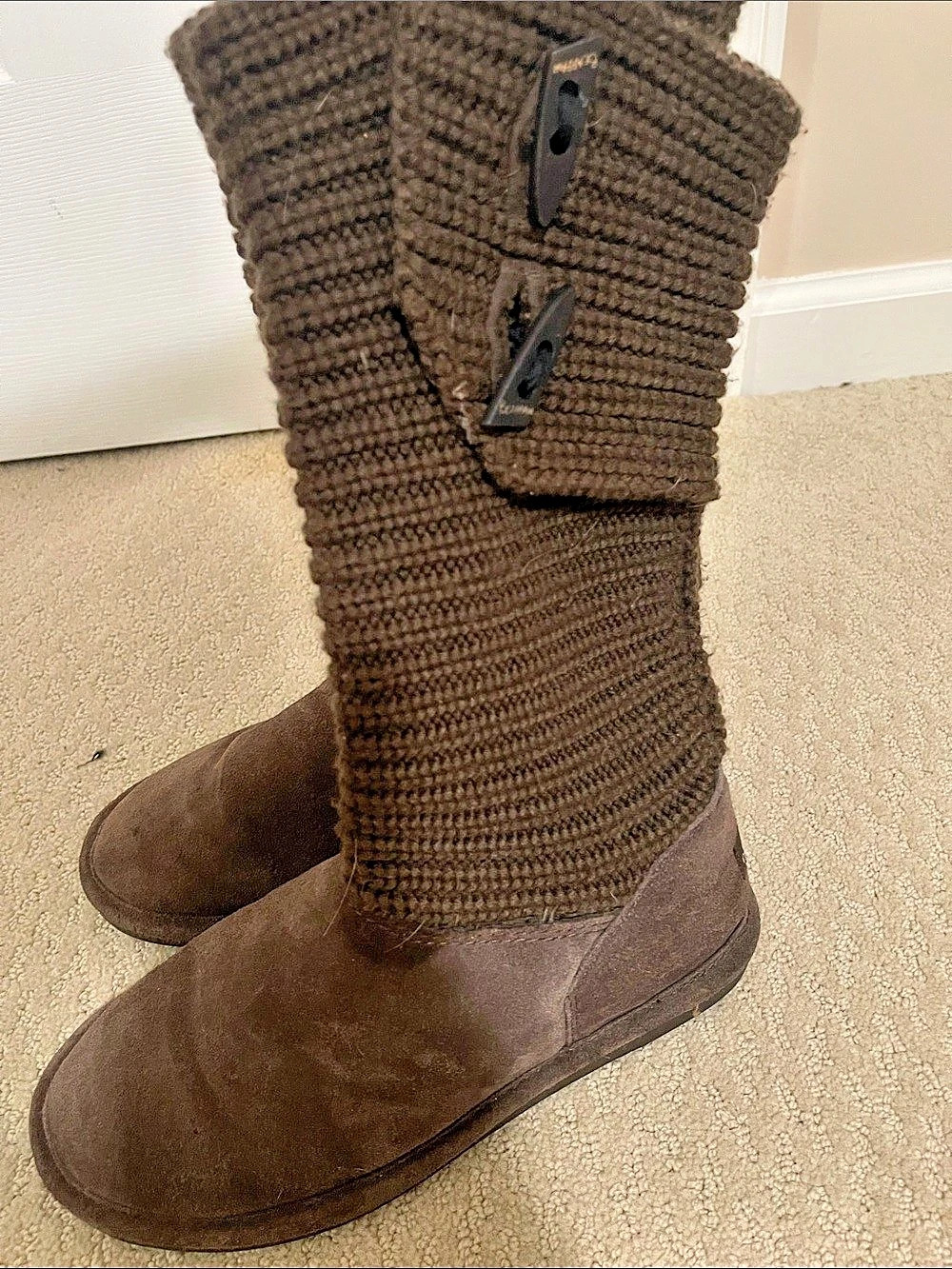 Bearpaw Boshie Brown Tall Knit Boots